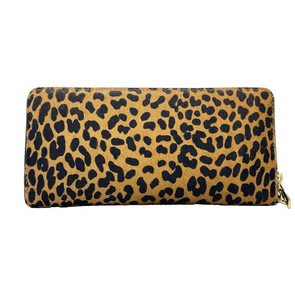 NEW Michael Kors Jet Set Travel Large Animal Print Continental Wristlet Wallet - Picture 2 of 5